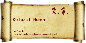 Kolozsi Hunor névjegykártya